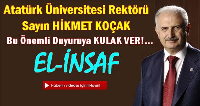 Atatürk Üniversitesi Rektörü Hikmet Koçak Göreve