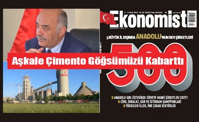 Aşkale Çimento Anadolu 500´de 65´inci