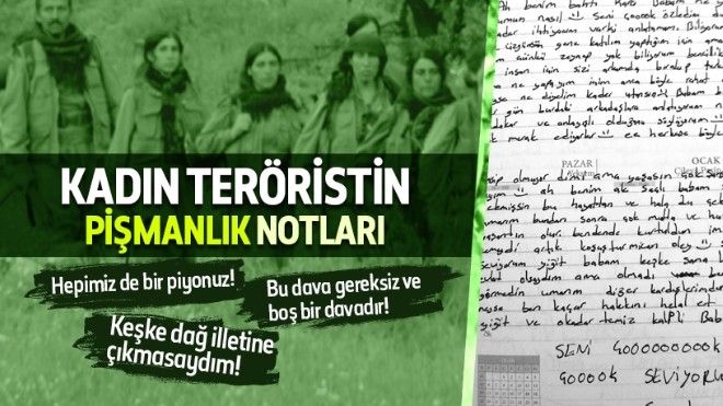 Teröristlerden pişmanlık mektupları