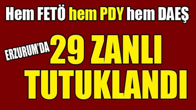 Hem FETÖ / PDY hem DAEŞ... Erzurum´da 29 zanlı tutuklandı..