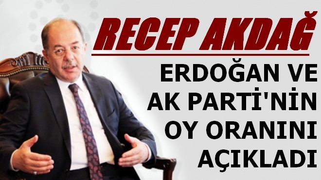 Recep Akdağ, Erdoğan ve AK Parti´nin oy oranını açıkladı