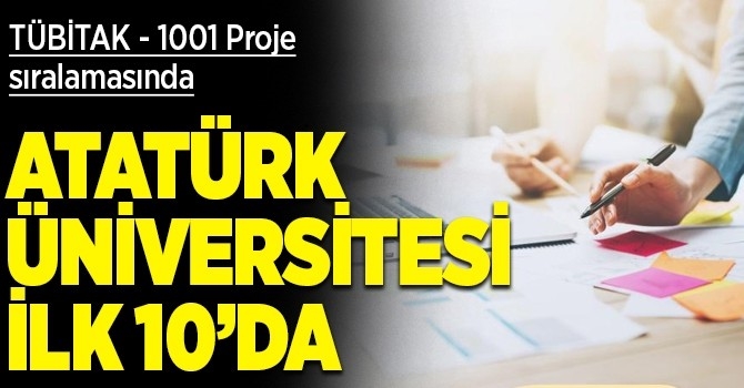 Atatürk Üniversitesi TÜBİTAK - 1001 Proje sıralamasında ilk 10’da