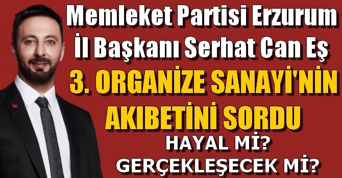 Memleket Partisi Erzurum İl Başkanı Serhat Can Eş, 3. Organize Sanayi