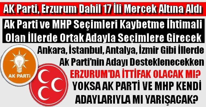 AK Parti, Erzurum Dahil 17 İli Mercek Altına Aldı