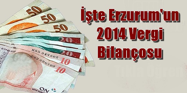 İşte Erzurum`un 2014 Vergi Bilançosu