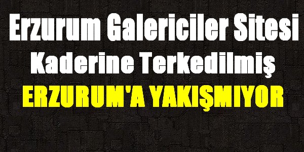 Erzurum Galericiler Sitesi Erzurum`a Yakışmıyor!