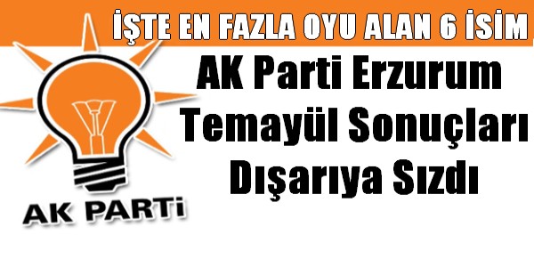 Erzurum AK Parti Temayül Sonuçları Dışarı Sızdı