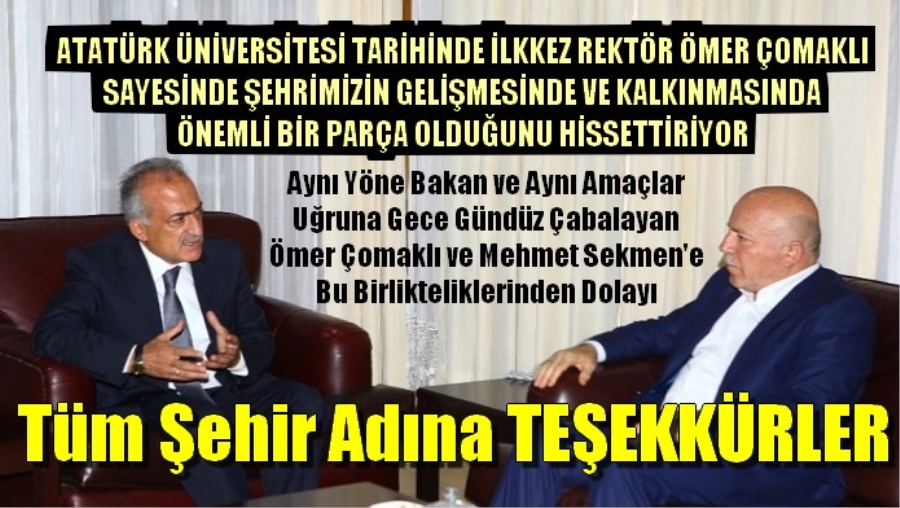 Atatürk Üniversitesi ile Büyükşehir Belediye birlikteliği güçlenerek devam ediyor