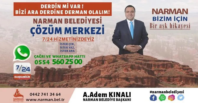 Narman Belediyesi Whatsapp hattı hizmette