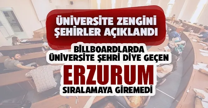 Üniversite zengini şehirler açıklandı! Erzurum sıralamaya giremedi