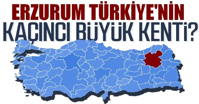 Erzurum Türkiye’nin kaçıncı büyük kenti?