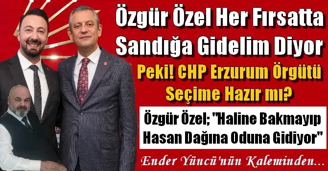 Özgür Özel Haline Bakmıyor. Hasan Dağına Oduna Gidiyor.