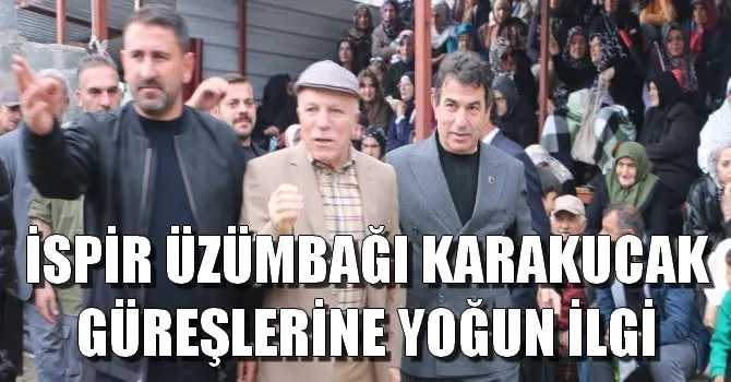 İSPİR ÜZÜMBAĞI KARAKUCAK GÜREŞLERİNE YOĞUN İLGİ