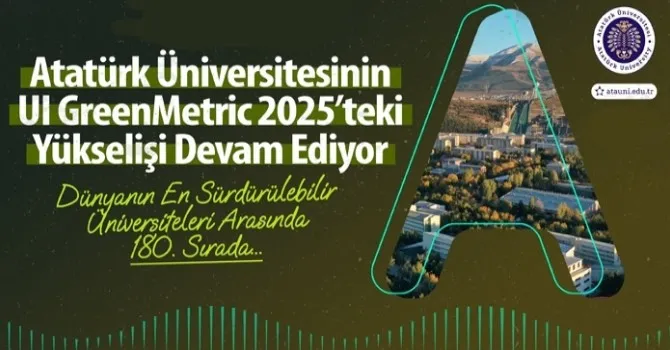 ATATÜRK ÜNİVERSİTESİNİN UI GREENMETRİC 2025’TEKİ YÜKSELİŞİ DEVAM EDİYOR