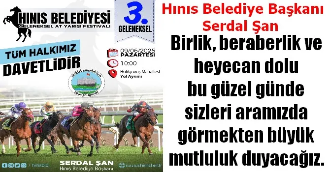 GELENEKSEL HINIS BELEDİYESİ AT YARIŞLARI 9 HAZİRAN
