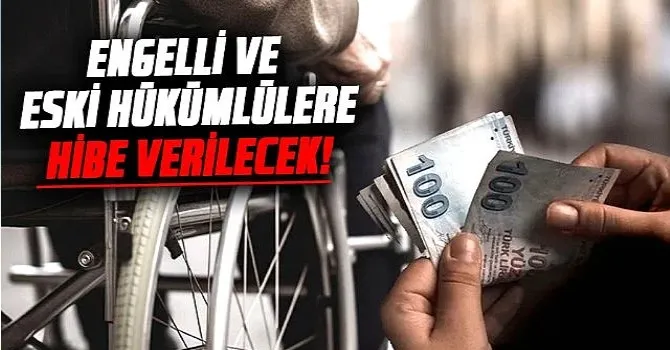 Engelli ve eski hükümlülere hibe verilecek!